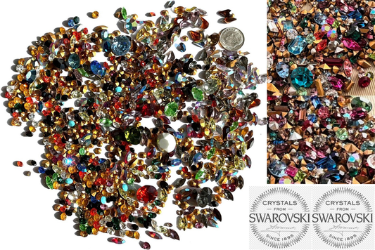 500 pcs Vintage Swarovski Rhinestone Lot Fancy Crystal