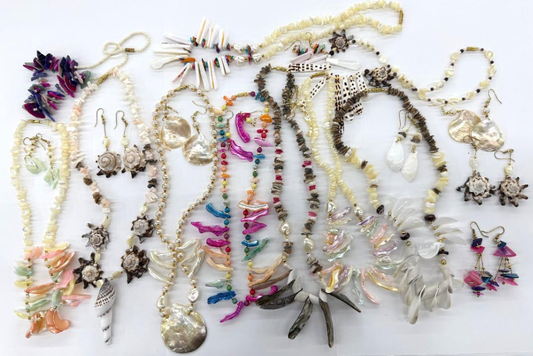 5 lbs. Vintage Repurposed Genuine Shell, Mother Pearl, Artisan Necklaces & Earrings