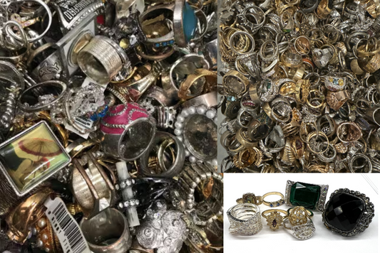50 Vintage Rings – Mixed Styles for Crafting or Repair