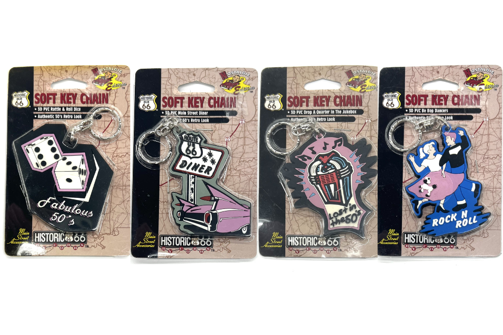 36 Vintage 1998 Route 66 Nostalgic Editions 3D Soft Keychains